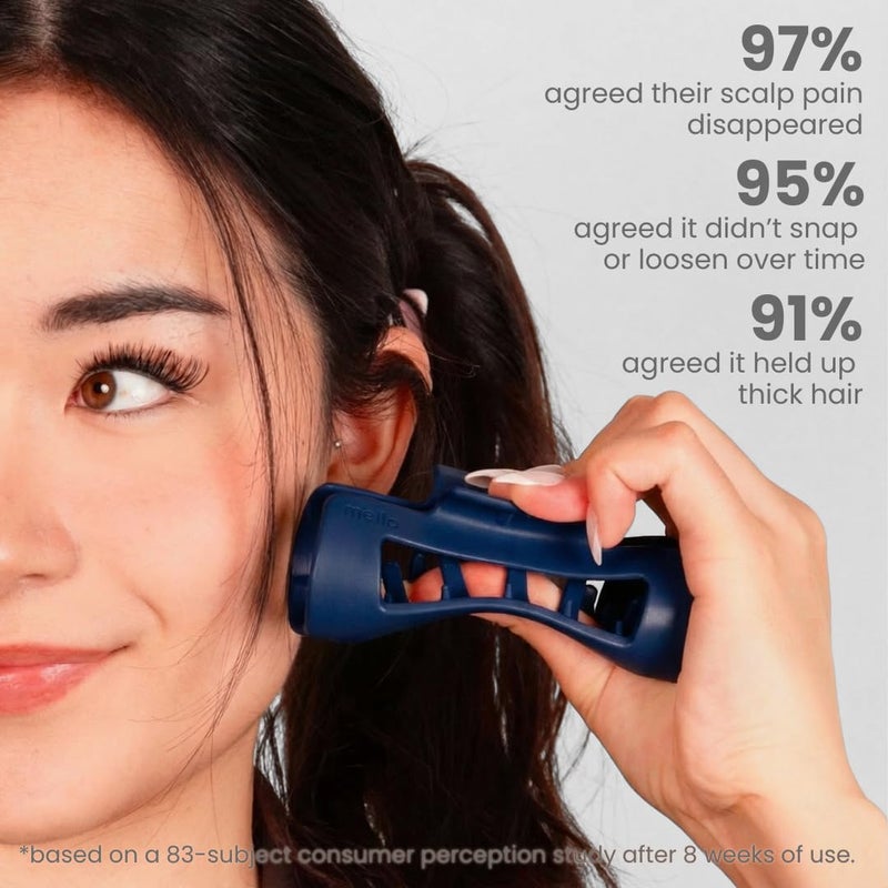 Mello The Original Hair Claw Clip Squishy Claw Clip Made in Korea Patent Pending 30021976 (Blue, Medium) - Image 4